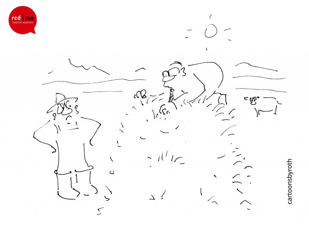 Cartoon: Nadel im Heuhaufen - CC BY red-ma.eu